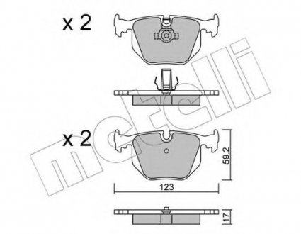 Комплект тормозных колодок, дисковый тормоз Metelli 2205600 (фото 1)