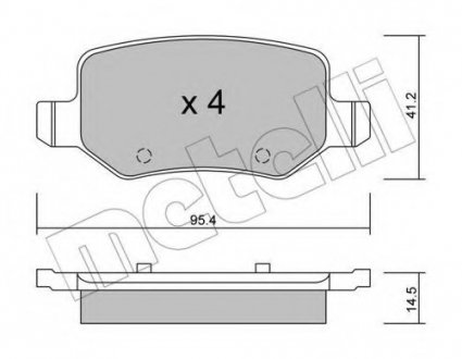 Комплект тормозных колодок, дисковый тормоз 22-0565-0 Metelli 2205650 (фото 1)