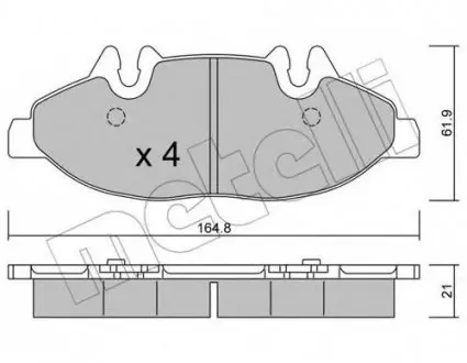 Комплект гальмівних колодок (дискових) 22-0575-0 Metelli 2205750