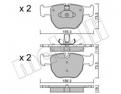 Комплект тормозных колодок, дисковый тормоз 22-0598-0 Metelli 2205980 (фото 1)