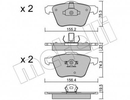 Комплект тормозных колодок, дисковый тормоз 22-0599-0 Metelli 2205990 (фото 1)