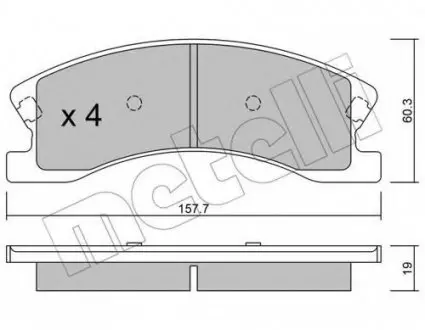 Комплект гальмівних колодок, дискове гальмо 22-0626-0 Metelli 2206260 (фото 1)