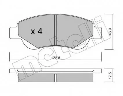 Комплект гальмівних колодок (дискових) 22-0637-0 Metelli 2206370