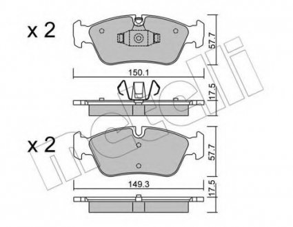 Комплект тормозных колодок, дисковый тормоз 22-0640-0 Metelli 2206400 (фото 1)