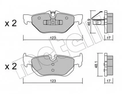 Комплект тормозных колодок, дисковый тормоз 22-0642-0 Metelli 2206420