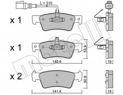 Комплект гальмівних колодок (дискових) 22-0661-1 Metelli 2206611