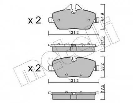 Комплект гальмівних колодок (дискових) 22-0664-0 Metelli 2206640 (фото 1)