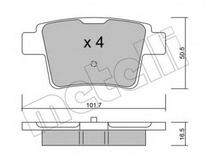 Комплект тормозных колодок, дисковый тормоз 22-0677-0 Metelli 2206770 (фото 1)