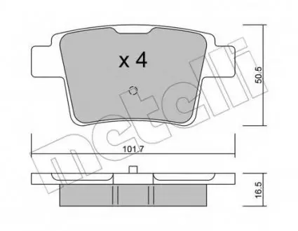 Комплект гальмівних колодок (дискових) 22-0677-0 Metelli 2206770