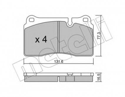 Комплект гальмівних колодок (дискових) 22-0695-0 Metelli 2206950 (фото 1)