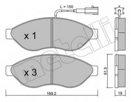 Комплект гальмівних колодок (дискових) 22-0708-0 Metelli 2207080