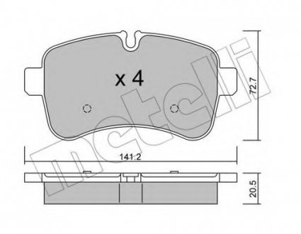 Комплект тормозных колодок, дисковый тормоз 22-0711-0 Metelli 2207110 (фото 1)
