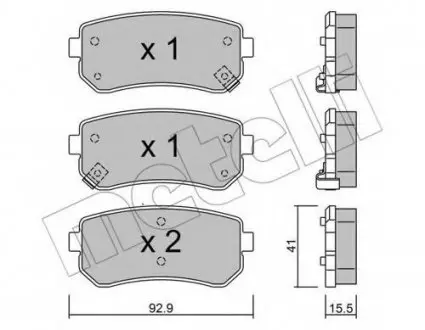 Комплект гальмівних колодок (дискових) 22-0725-0 Metelli 2207250