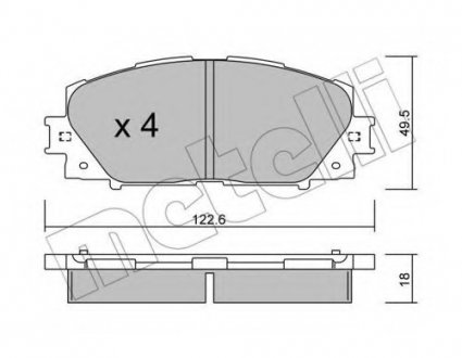 Комплект тормозных колодок, дисковый тормоз 22-0745-0 Metelli 2207450 (фото 1)