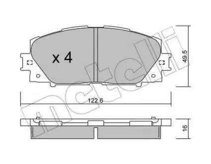 Комплект гальмівних колодок (дискових) 22-0745-1 Metelli 2207451