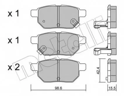 Комплект тормозных колодок, дисковый тормоз 22-0746-0 Metelli 2207460