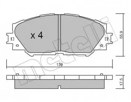 Комплект тормозных колодок, дисковый тормоз 22-0747-0 Metelli 2207470