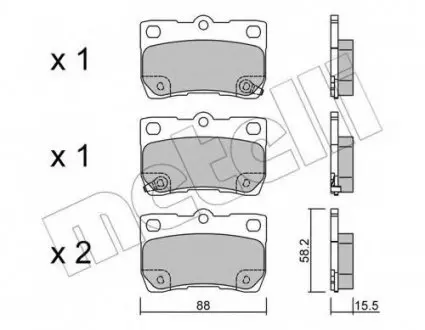 Комплект гальмівних колодок (дискових) 22-0761-0 Metelli 2207610 (фото 1)