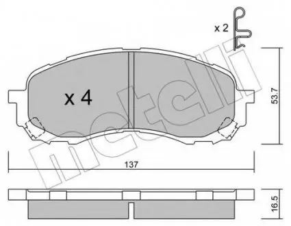 Комплект гальмівних колодок (дискових) 22-0762-0 Metelli 2207620