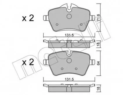 Комплект гальмівних колодок (дискових) 22-0768-0 Metelli 2207680