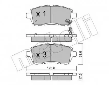 Комплект гальмівних колодок, дискове гальмо 22-0793-0 Metelli 2207930
