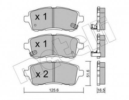 Комплект тормозных колодок, дисковый тормоз 22-0793-1 Metelli 2207931 (фото 1)