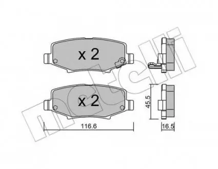 Комплект тормозных колодок, дисковый тормоз 22-0863-0 Metelli 2208630 (фото 1)