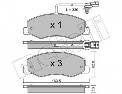 Комплект тормозных колодок, дисковый тормоз 22-0900-0 Metelli 2209000 (фото 1)