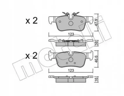Комплект гальмівних колодок (дискових) 22-1038-0 Metelli 2210380