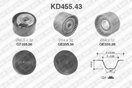 Комплект ременя ГРМ SNR SNR NTN KD45543