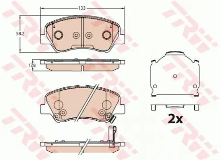 Гальмівні колодки перед. Hyundai Accent IV/Kia Rio 10- TRW GDB3630