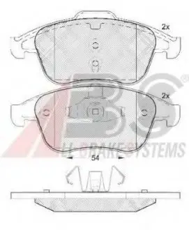 Тормозные колодки дисковые ABS A.B.S. 37749