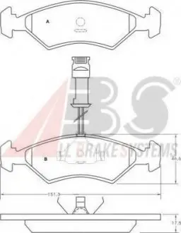 Тормозные колодки дисковые ABS A.B.S. 36459