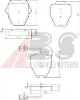 Комплект тормозных колодок, дисковый тормоз A.B.S. A.B.S. 37162