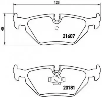 Комплект гальмівних колодок, дискове гальмо BREMBO P06013