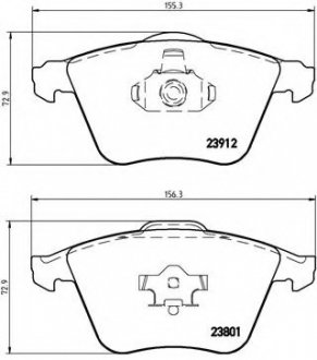 Комплект тормозных колодок, дисковый тормоз BREMBO P10012 (фото 1)