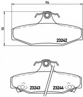 Комплект тормозных колодок, дисковый тормоз BREMBO P15004