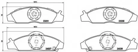 Комплект тормозных колодок, дисковый тормоз BREMBO P15008