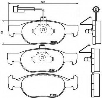 Комплект тормозных колодок, дисковый тормоз BREMBO P23057
