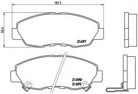 Комплект тормозных колодок, дисковый тормоз BREMBO P28042 (фото 1)