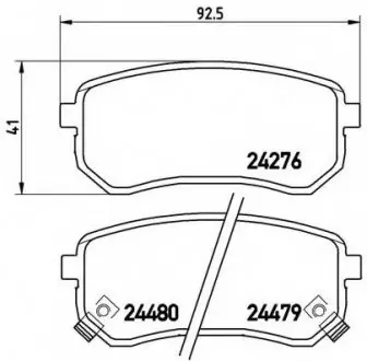 Комплект тормозных колодок, дисковый тормоз BREMBO P30033