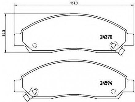 Комплект тормозных колодок, дисковый тормоз BREMBO P34005