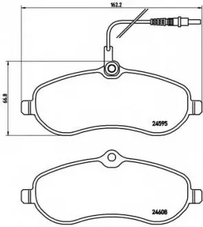 Комплект тормозных колодок, дисковый тормоз BREMBO P61096
