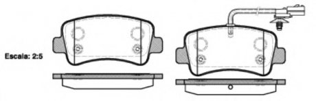 Комплект тормозных колодок, дисковый тормоз P15393.01 WOKING P1539301