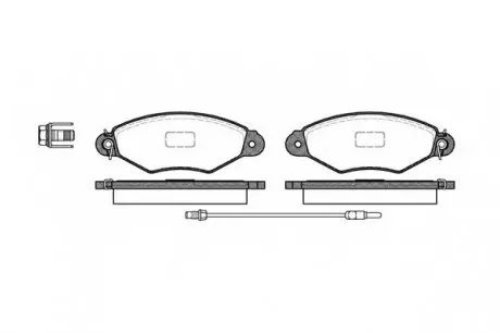 Гальмівні колодки перед. Kangoo 1.2-1.6 97- (Bosch) (з датчиком) P7433.01 WOKING P743301