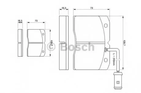 Комплект тормозных колодок, дисковый тормоз 0 986 424 144 BOSCH 0986424144