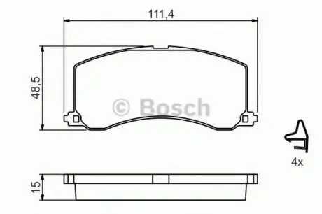 Комплект гальмівних колодок, дискове гальмо BOSCH 0986424465