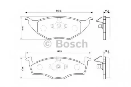 Комплект тормозных колодок, дисковый тормоз BOSCH 0986424502