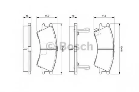 Комплект гальмівних колодок, дискове гальмо BOSCH 0986424575