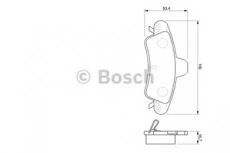 Комплект тормозных колодок, дисковый тормоз BOSCH 0986424744